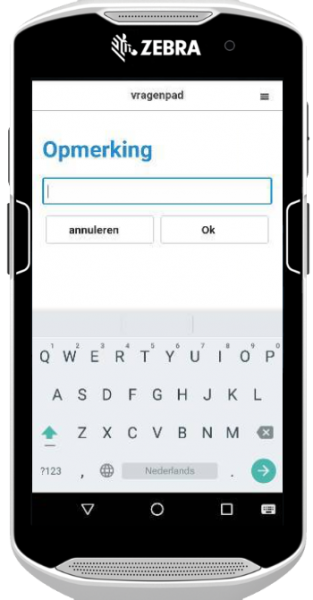 Vragenpad - opmerkingen in MobiScout