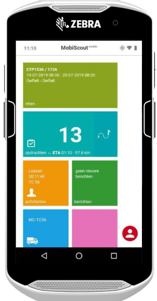 MobiScout Mobile startscherm